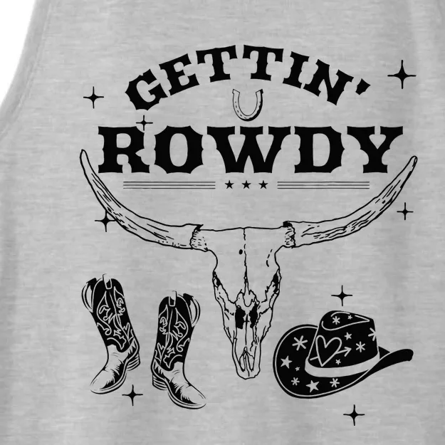 Getting Rowdy Getting Hitched Nashville Bachelorette Party Ladies Tri-Blend Wicking Tank