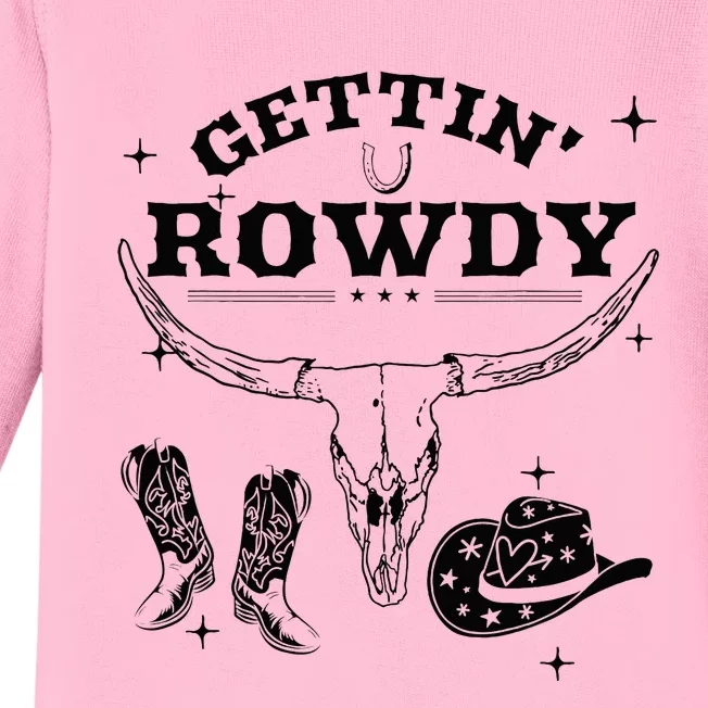 Getting Rowdy Getting Hitched Nashville Bachelorette Party Baby Long Sleeve Bodysuit