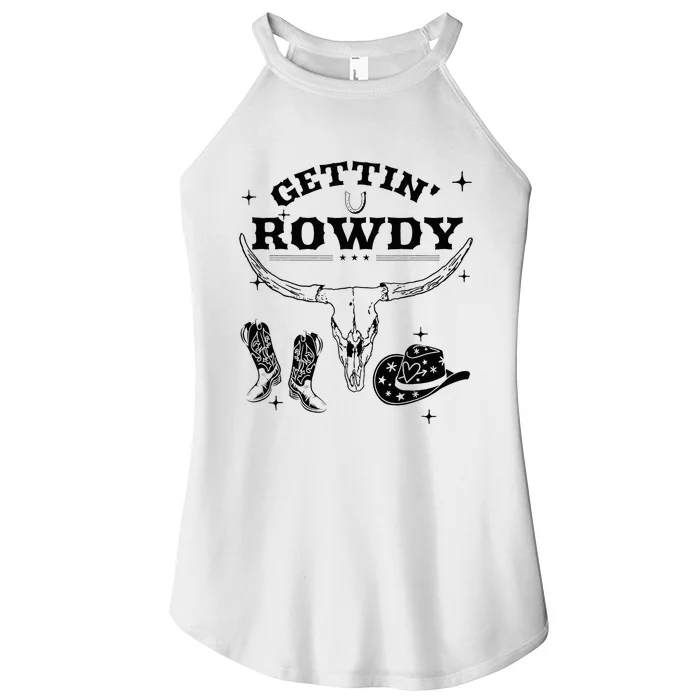 Getting Rowdy Getting Hitched Nashville Bachelorette Party Women’s Perfect Tri Rocker Tank