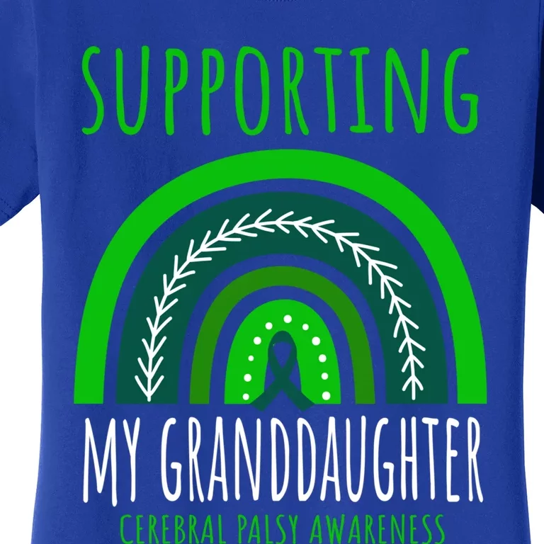 Green Rainbow Grandma Grandpa Granddaughter Cerebral Palsy Meaningful Gift Women's T-Shirt