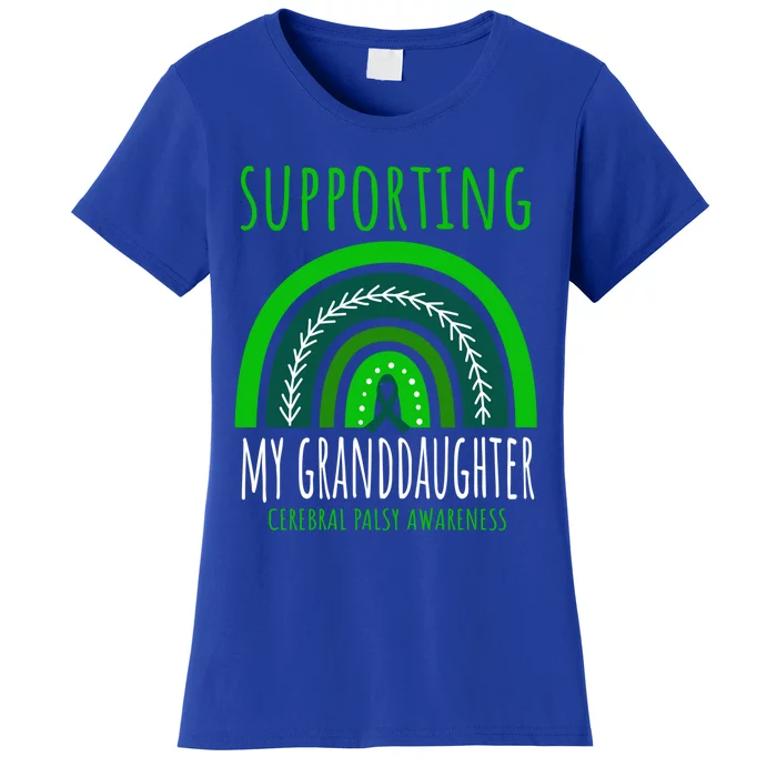 Green Rainbow Grandma Grandpa Granddaughter Cerebral Palsy Meaningful Gift Women's T-Shirt