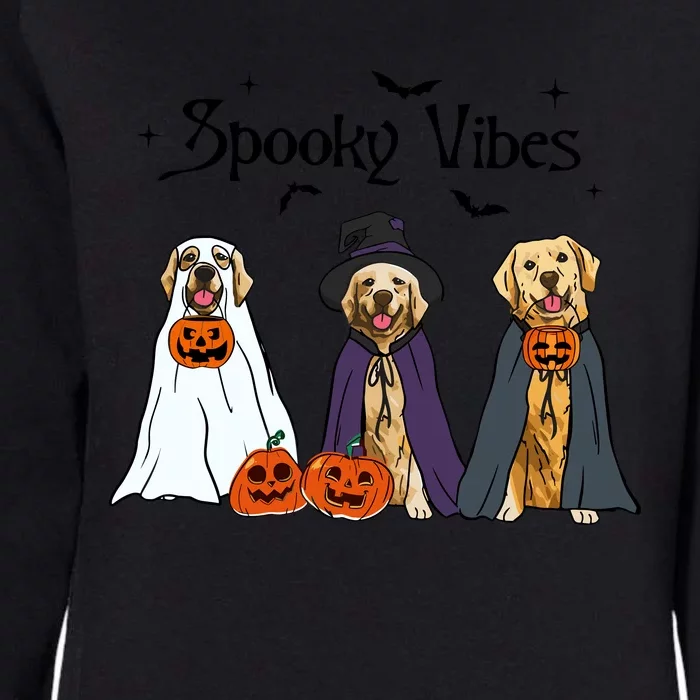 Golden Retriever Ghost Dogs Halloween Dog Witch Spooky Vibes Womens California Wash Sweatshirt