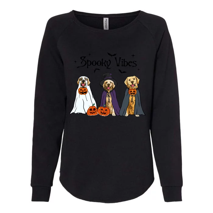 Golden Retriever Ghost Dogs Halloween Dog Witch Spooky Vibes Womens California Wash Sweatshirt