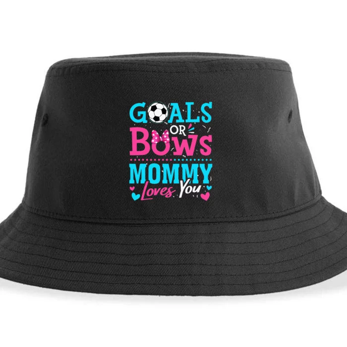 Gender Reveal Goals Or Bows Mommy Loves You Soccer Sustainable Bucket Hat