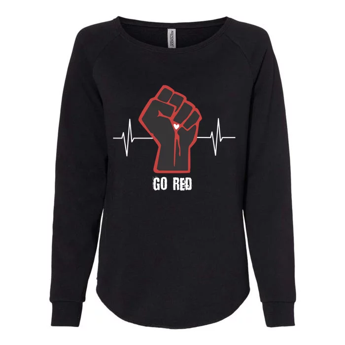 Go Red Heart Disease Awareness Month Gift Womens California Wash Sweatshirt