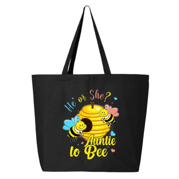 Gender Reveal He Or She Auntie To Bee Baby Announcement 25L Jumbo Tote