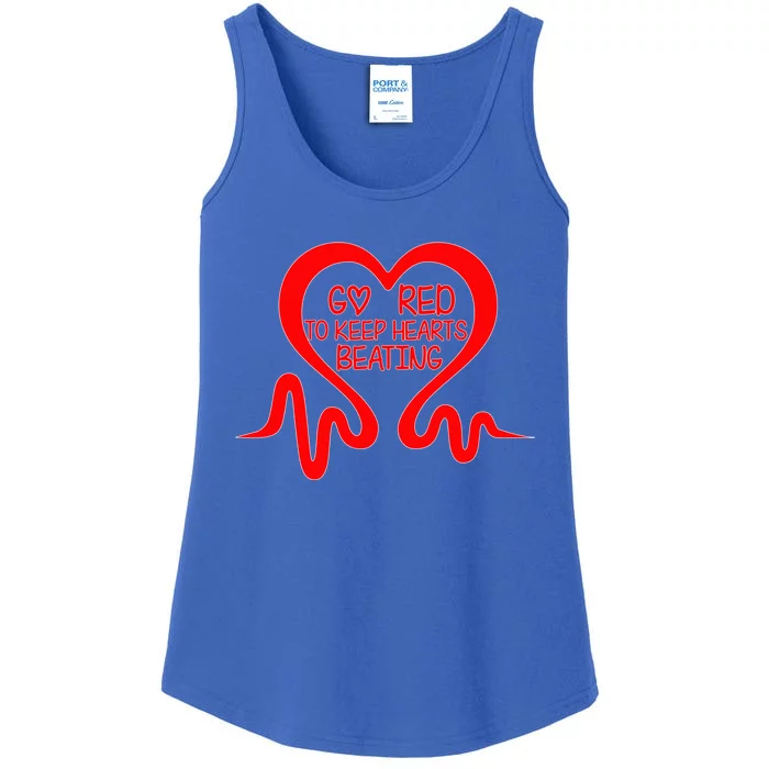 Go Red Heart Disease Awareness Month Gift Ladies Essential Tank