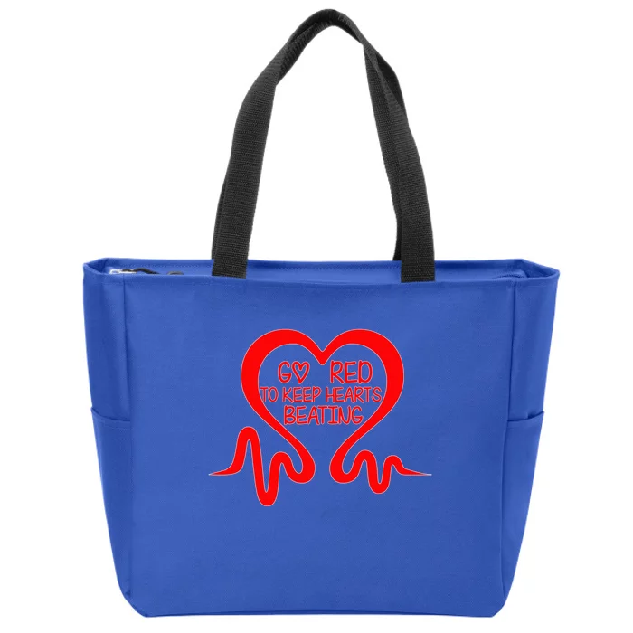 Go Red Heart Disease Awareness Month Gift Zip Tote Bag