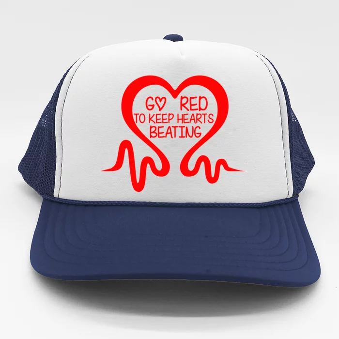 Go Red Heart Disease Awareness Month Gift Trucker Hat