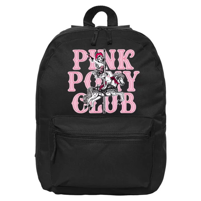 Girl Retro Horse Pink Pony Club Horse Lover 16 in Basic Backpack