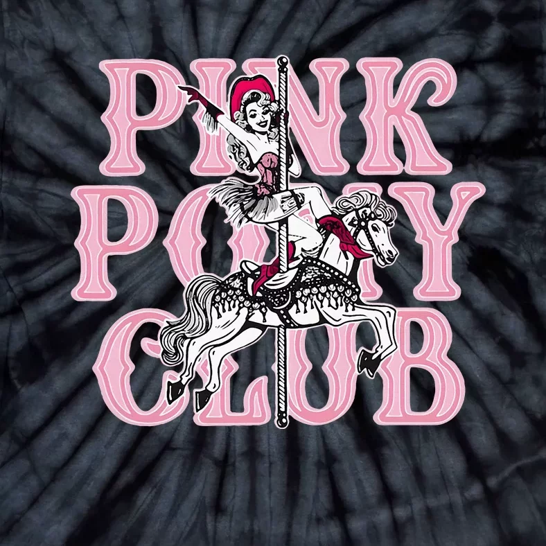 Girl Retro Horse Pink Pony Club Horse Lover Tie-Dye T-Shirt