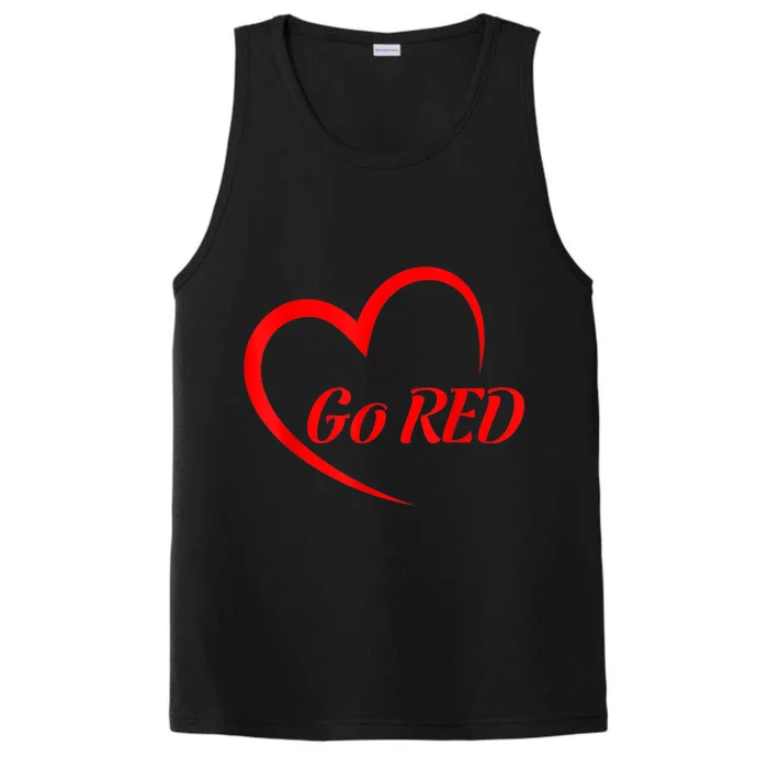 Go Red Heart Disease Awareness Red Heart Cool Gift Performance Tank