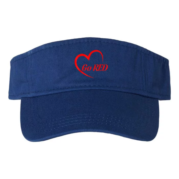 Go Red Heart Disease Awareness Red Heart Cool Gift Valucap Bio-Washed Visor