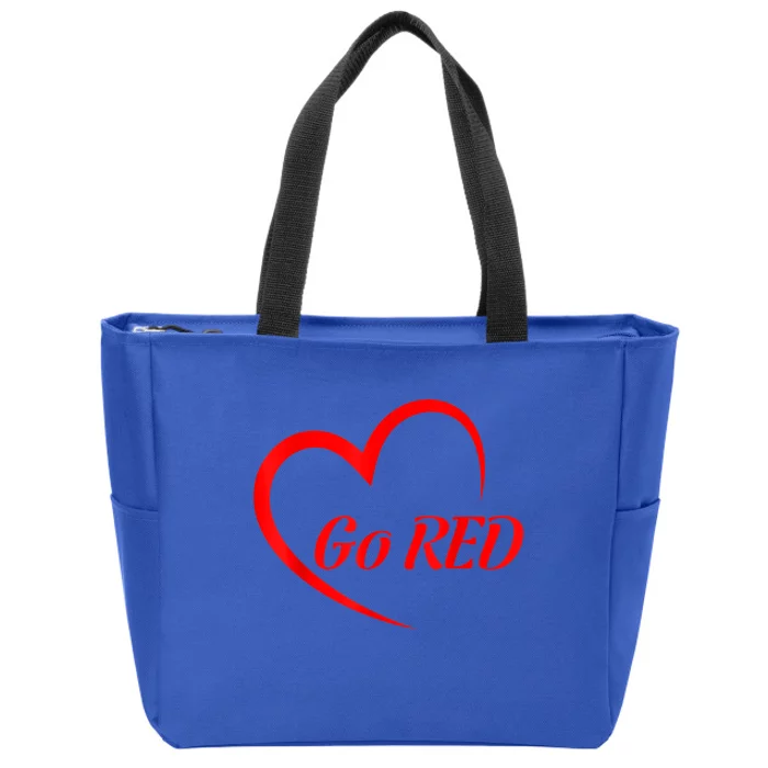 Go Red Heart Disease Awareness Red Heart Cool Gift Zip Tote Bag