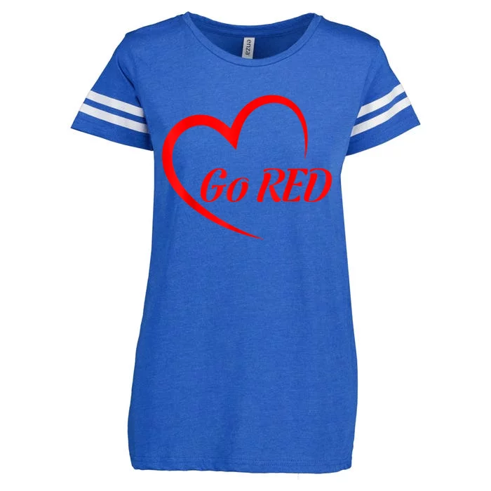 Go Red Heart Disease Awareness Red Heart Cool Gift Enza Ladies Jersey Football T-Shirt