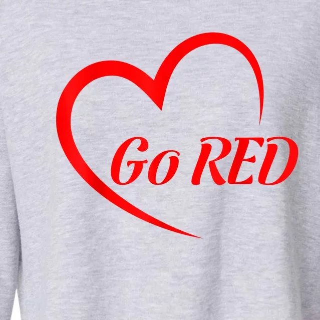 Go Red Heart Disease Awareness Red Heart Cool Gift Cropped Pullover Crew