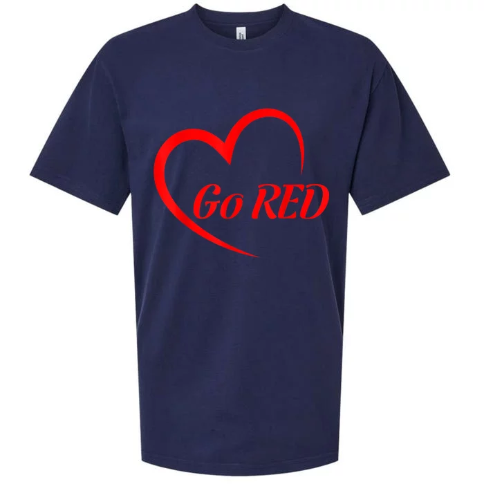 Go Red Heart Disease Awareness Red Heart Cool Gift Sueded Cloud Jersey T-Shirt