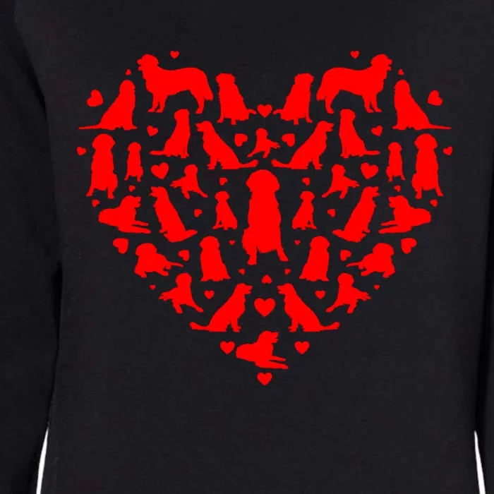 Golden Retrievers Hearts Love Dog Lover Valentines Day Gift Womens California Wash Sweatshirt