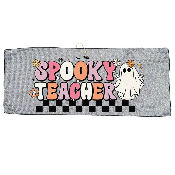 Groovy Retro Halloween Spooky Teacher Trick Or Teach Teacher Funny Large Microfiber Waffle Golf Towel