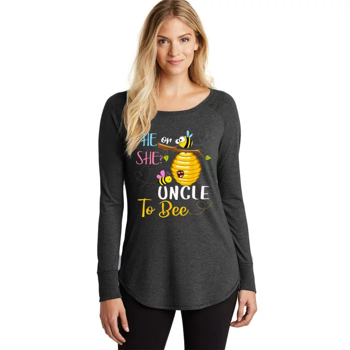 Gender Reveal He Or She Uncle To Bee Mothers Day Women's Perfect Tri Tunic Long Sleeve Shirt