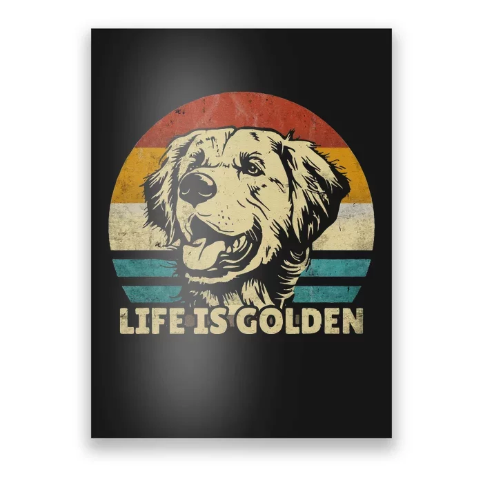 Golden Retriever Hund Life is golden retro vintage Poster