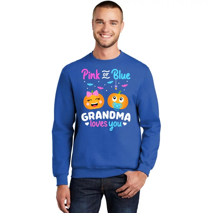 Gender Reveal Halloween Pregnancy Pink Blue Grandma Love Cute Gift Tall Sweatshirt