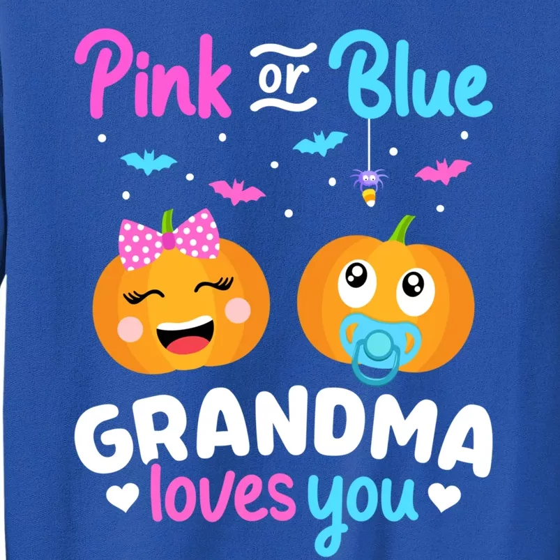 Gender Reveal Halloween Pregnancy Pink Blue Grandma Love Cute Gift Tall Sweatshirt