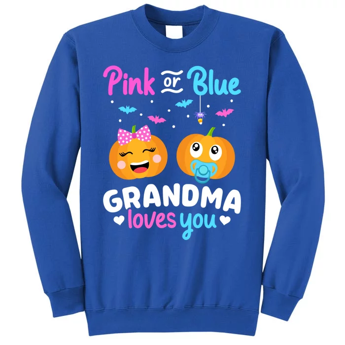 Gender Reveal Halloween Pregnancy Pink Blue Grandma Love Cute Gift Tall Sweatshirt