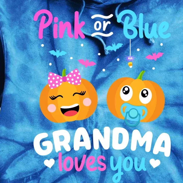 Gender Reveal Halloween Pregnancy Pink Blue Grandma Love Cute Gift Tie Dye Hoodie