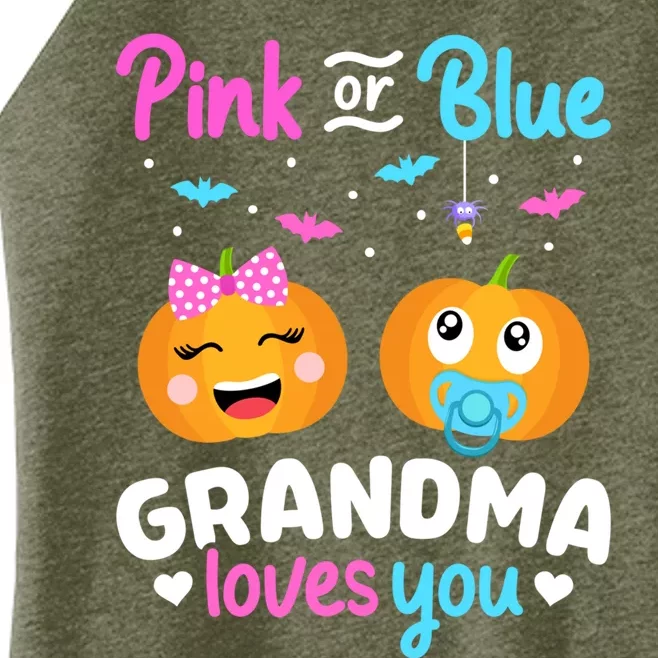 Gender Reveal Halloween Pregnancy Pink Blue Grandma Love Cute Gift Women’s Perfect Tri Rocker Tank