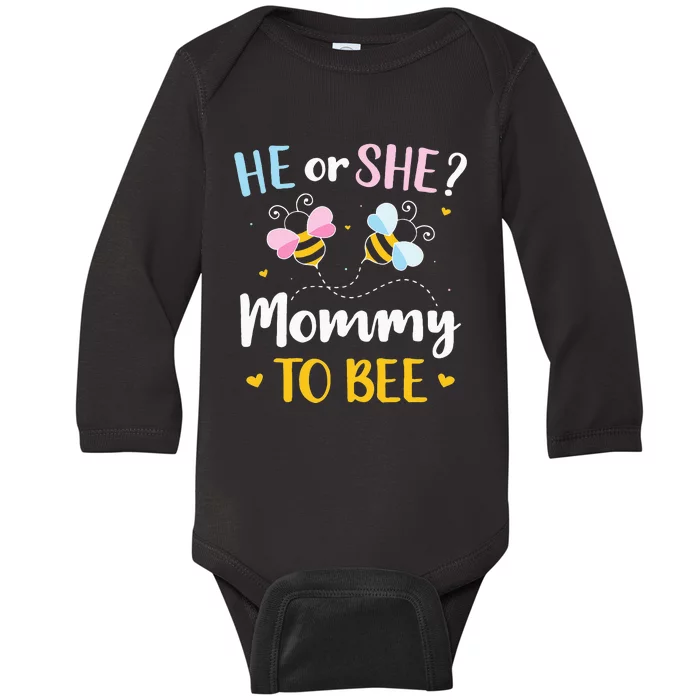 Gender reveal he or she mommy matching family baby party Baby Long Sleeve Bodysuit