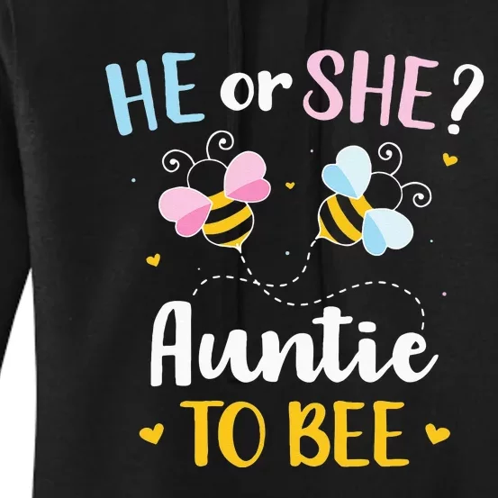 Gender reveal he or she auntie matching family baby party Women's Pullover Hoodie