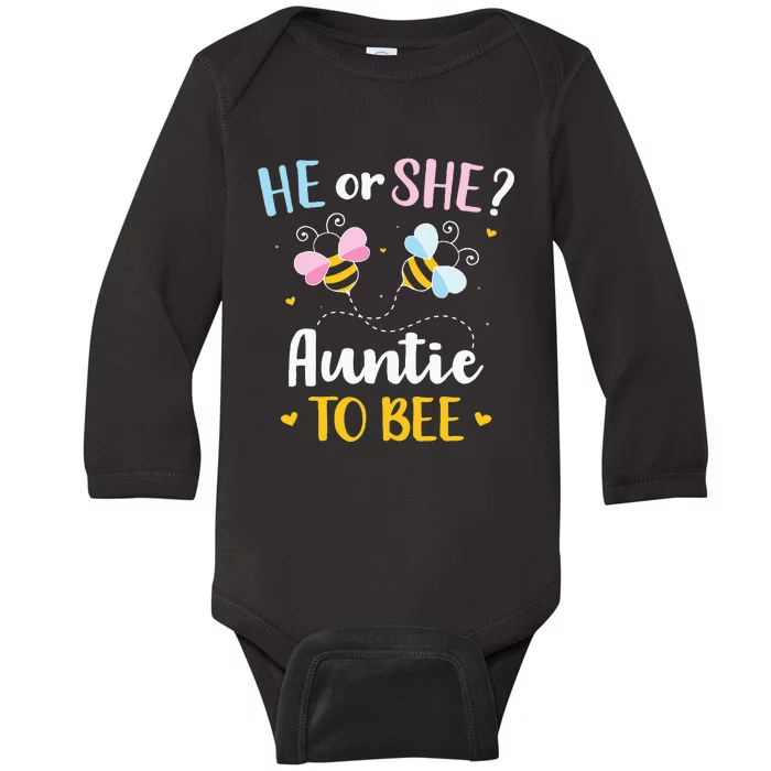 Gender reveal he or she auntie matching family baby party Baby Long Sleeve Bodysuit