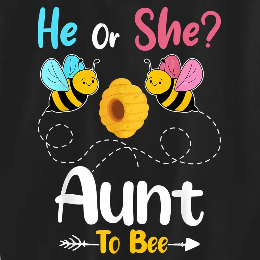 Gender Reveal He Or She Aunt To Bee Baby Announcement Kids Sweatshirt