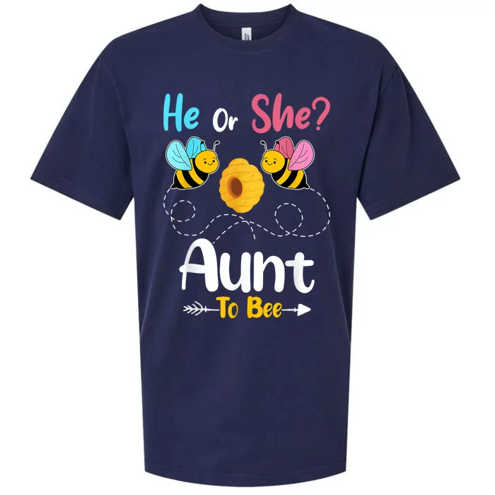 Gender Reveal He Or She Aunt To Bee Baby Announcement Sueded Cloud Jersey T-Shirt