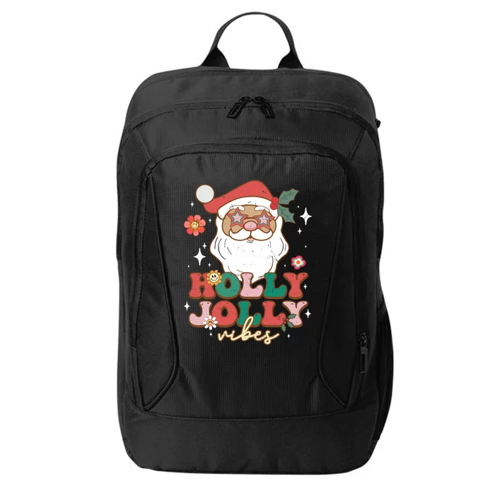 Groovy Retro Holly Xmas Jolly Vibes Santa Claus Christmas Great Gift City Backpack