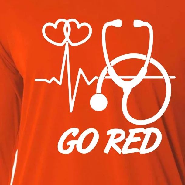 Go Red Heart Disease Awareness Month Wear Red Cooling Performance Long Sleeve Crew