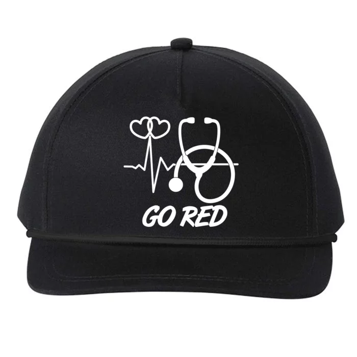 Go Red Heart Disease Awareness Month Wear Red Snapback Five-Panel Rope Hat