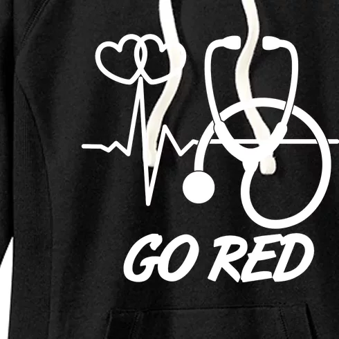 Go Red Heart Disease Awareness Month Wear Red Women's Fleece Hoodie