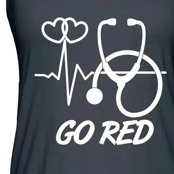 Go Red Heart Disease Awareness Month Wear Red Ladies Essential Flowy Tank