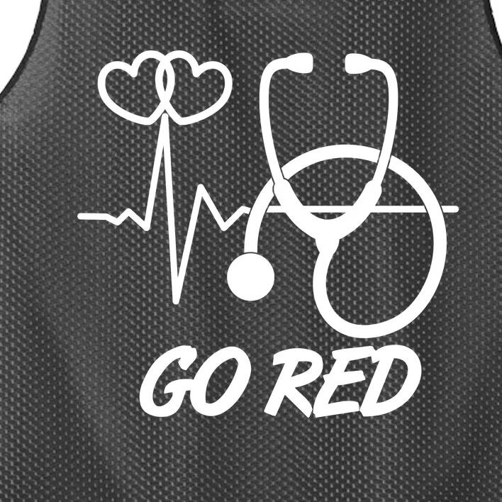 Go Red Heart Disease Awareness Month Wear Red Mesh Reversible Basketball Jersey Tank