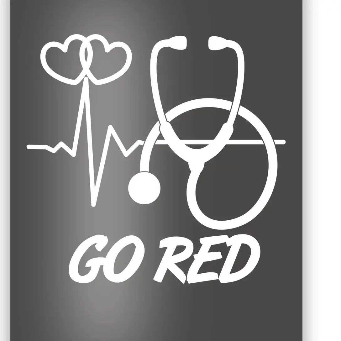 Go Red Heart Disease Awareness Month Wear Red Poster