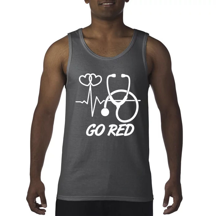 Go Red Heart Disease Awareness Month Wear Red Tank Top