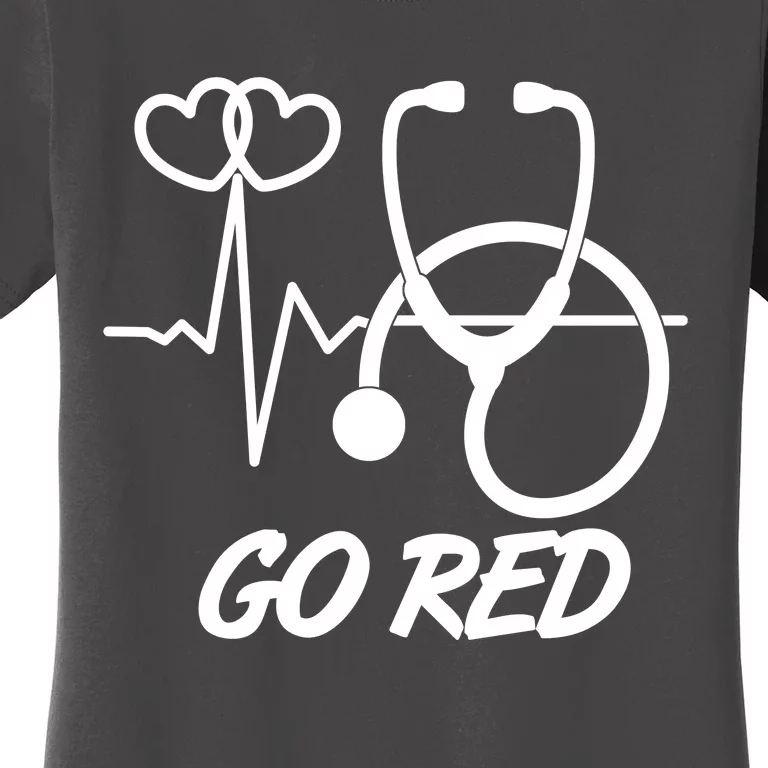 Go Red Heart Disease Awareness Month Wear Red Women's T-Shirt