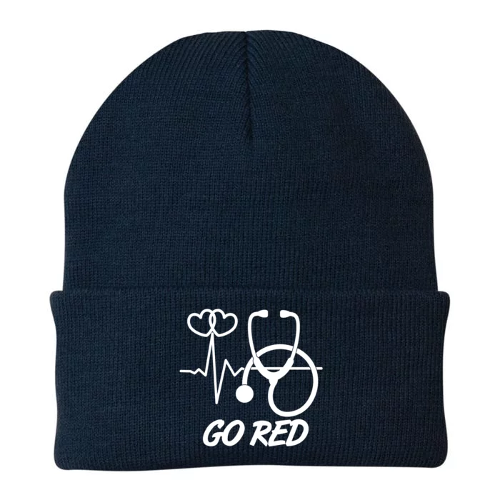 Go Red Heart Disease Awareness Month Wear Red Knit Cap Winter Beanie