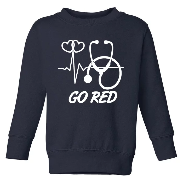 Go Red Heart Disease Awareness Month Wear Red Toddler Sweatshirt