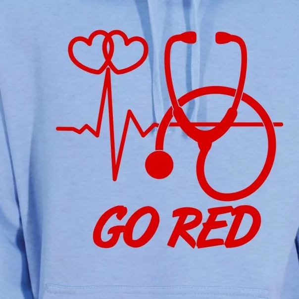 Go Red Heart Disease Awareness Month Wear Red Unisex Surf Hoodie