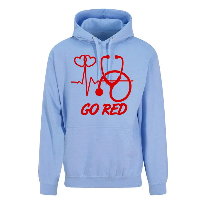 Go Red Heart Disease Awareness Month Wear Red Unisex Surf Hoodie