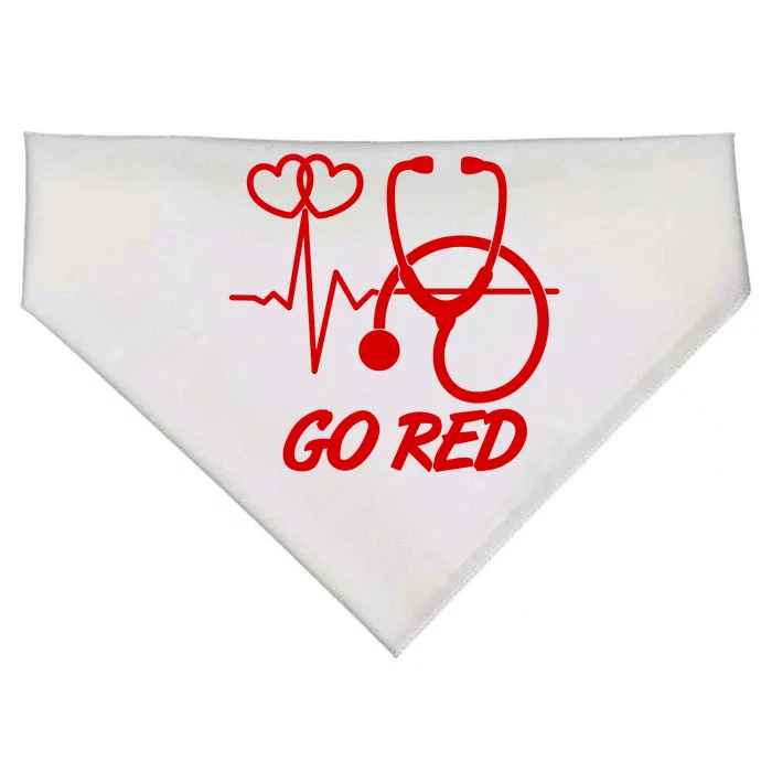 Go Red Heart Disease Awareness Month Wear Red USA-Made Doggie Bandana