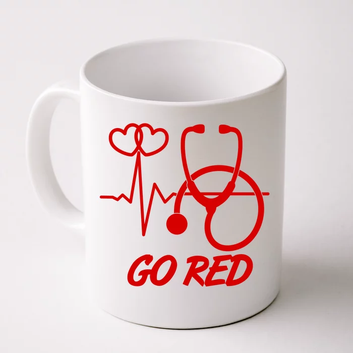 Go Red Heart Disease Awareness Month Wear Red Front & Back Coffee Mug